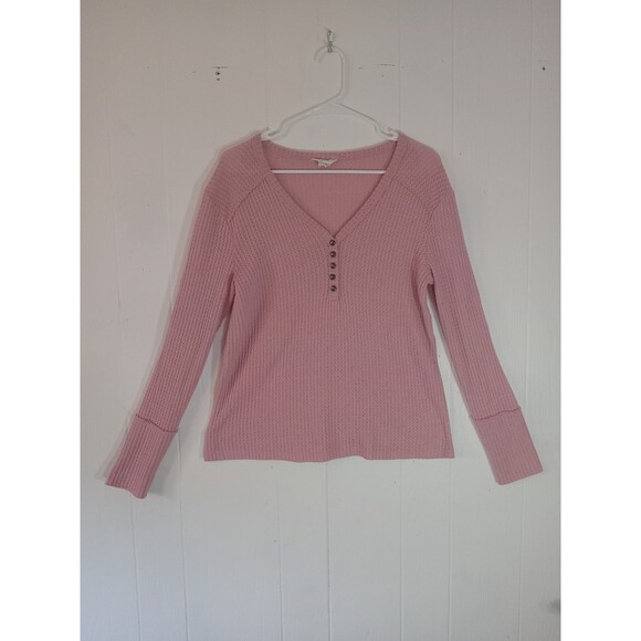 🌍5/$10🌏 Medium Caslon Pink Sweatshirt with faux buttons - Picture 5 of 9